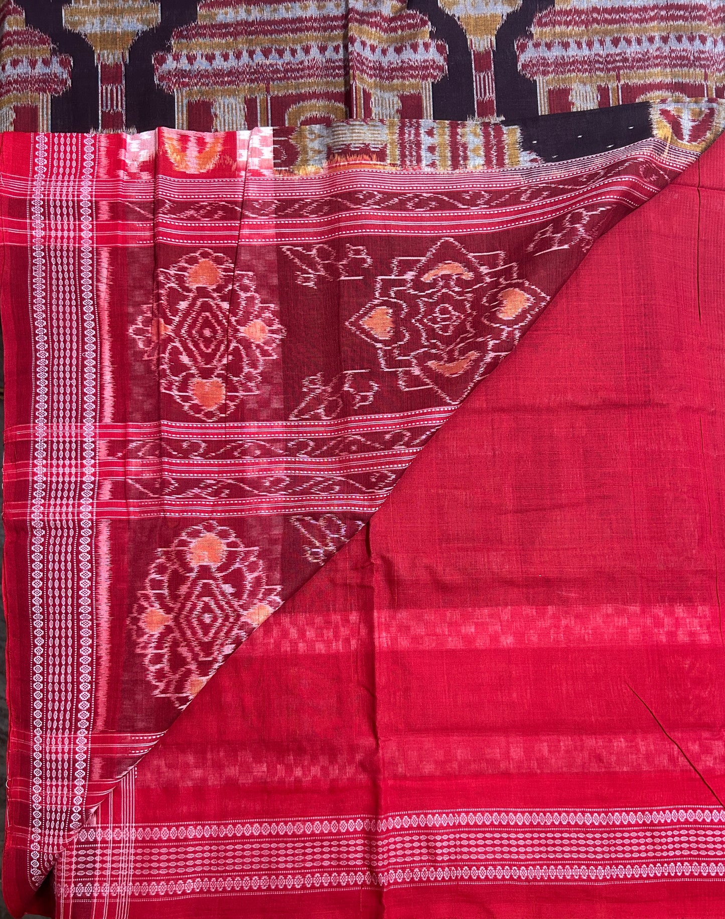 Odisha Handloom Sambalpuri Temple design Cotton Saree for wedding party from Sonepur