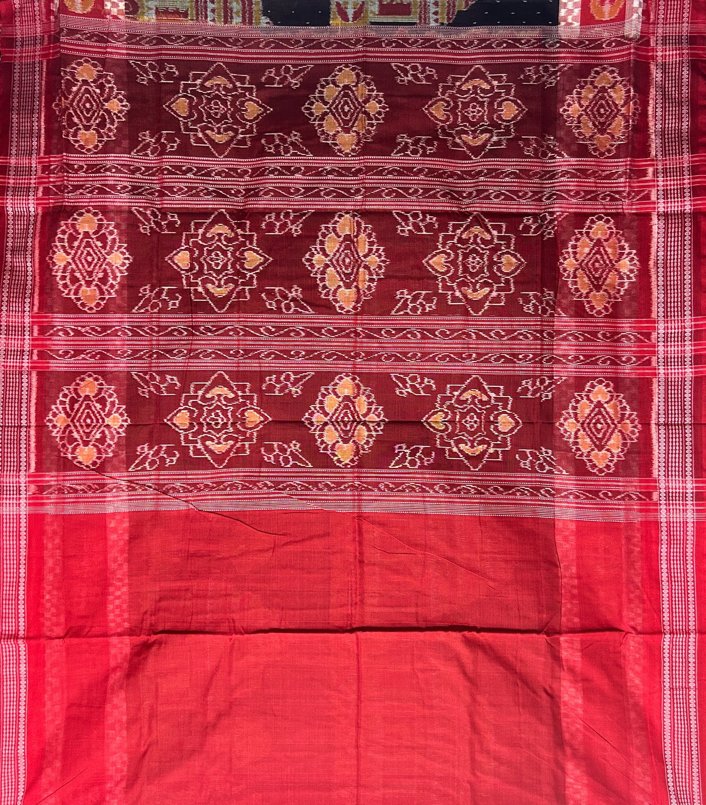 Odisha Handloom Sambalpuri Temple design Cotton Saree for wedding party from Sonepur