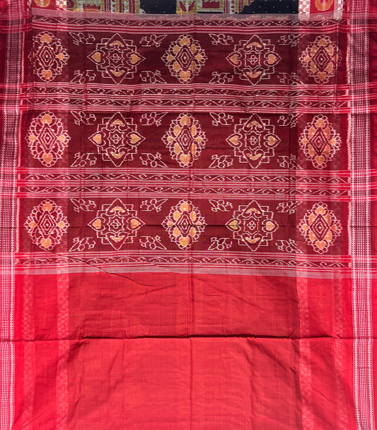 Odisha Handloom Sambalpuri Temple design Cotton Saree for wedding party from Sonepur