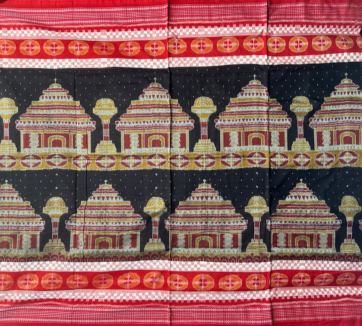 Odisha Handloom Sambalpuri Temple design Cotton Saree for wedding party from Sonepur