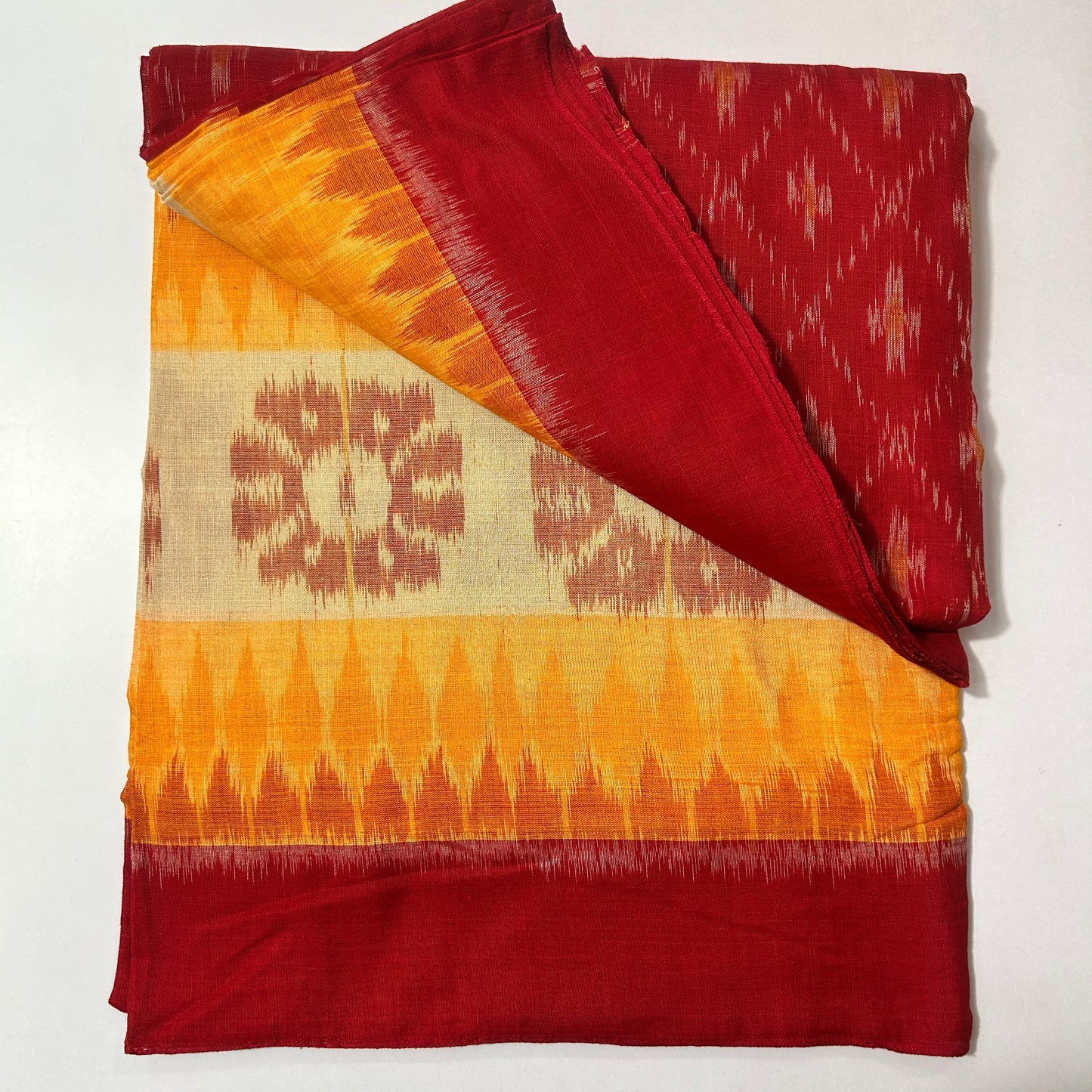 Odisha Handloom Big Flower Maniabandha Pure Cotton Saree for School Uniform