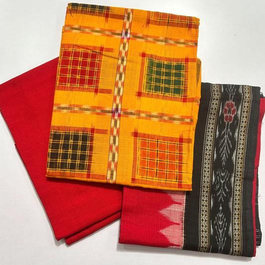 Odisha Handloom Sambalpuri Ashwini Design Dress Set | Pure Cotton Fabric