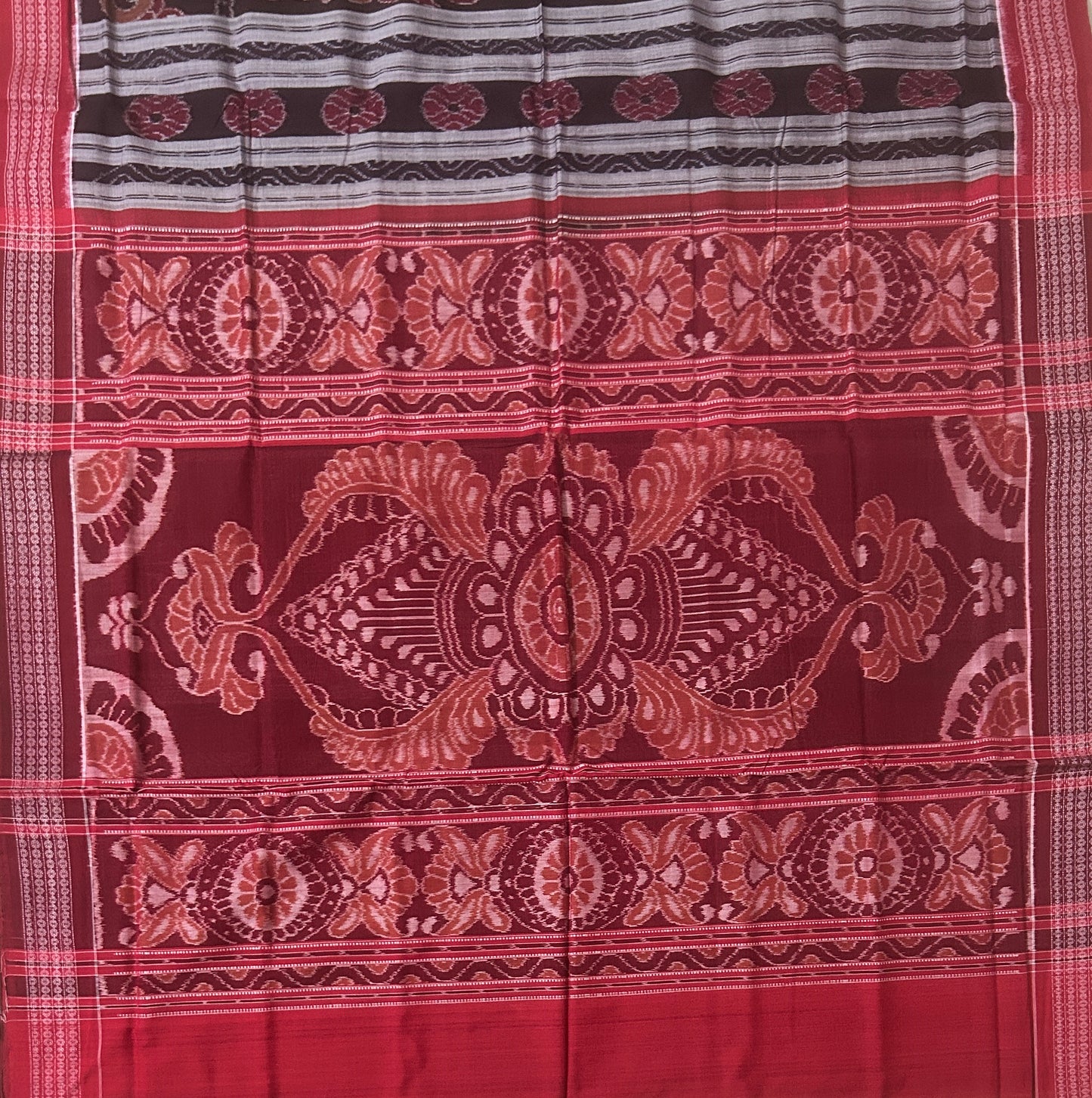 Odisha Handloom Sambalpuri sonepuri design bandha motif cotton saree