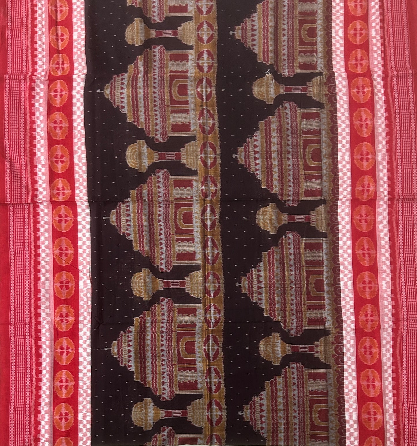 Odisha Handloom Sambalpuri Temple design Cotton Saree for wedding party from Sonepur