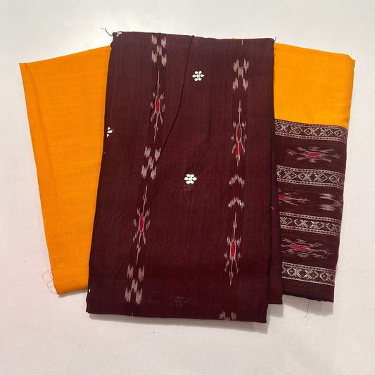 Odisha Handloom Nuapatna handloom Patchwork unstiched cotton dress set