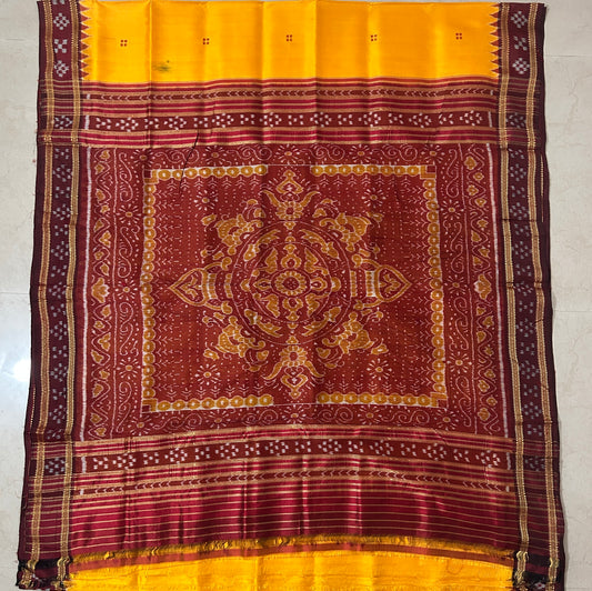 Odisha handloom ikat nuapatna khandua silk saree for bridal wear