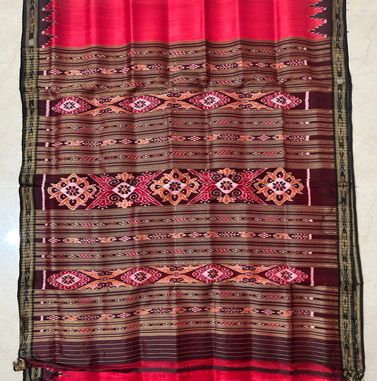 Odisha Handloom Plain Ikat khandua nuapatna silk saree for office casual wear