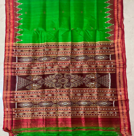 Odisha Handloom Pure Ikkat Nuapatna Bandha khandua Silk Saree