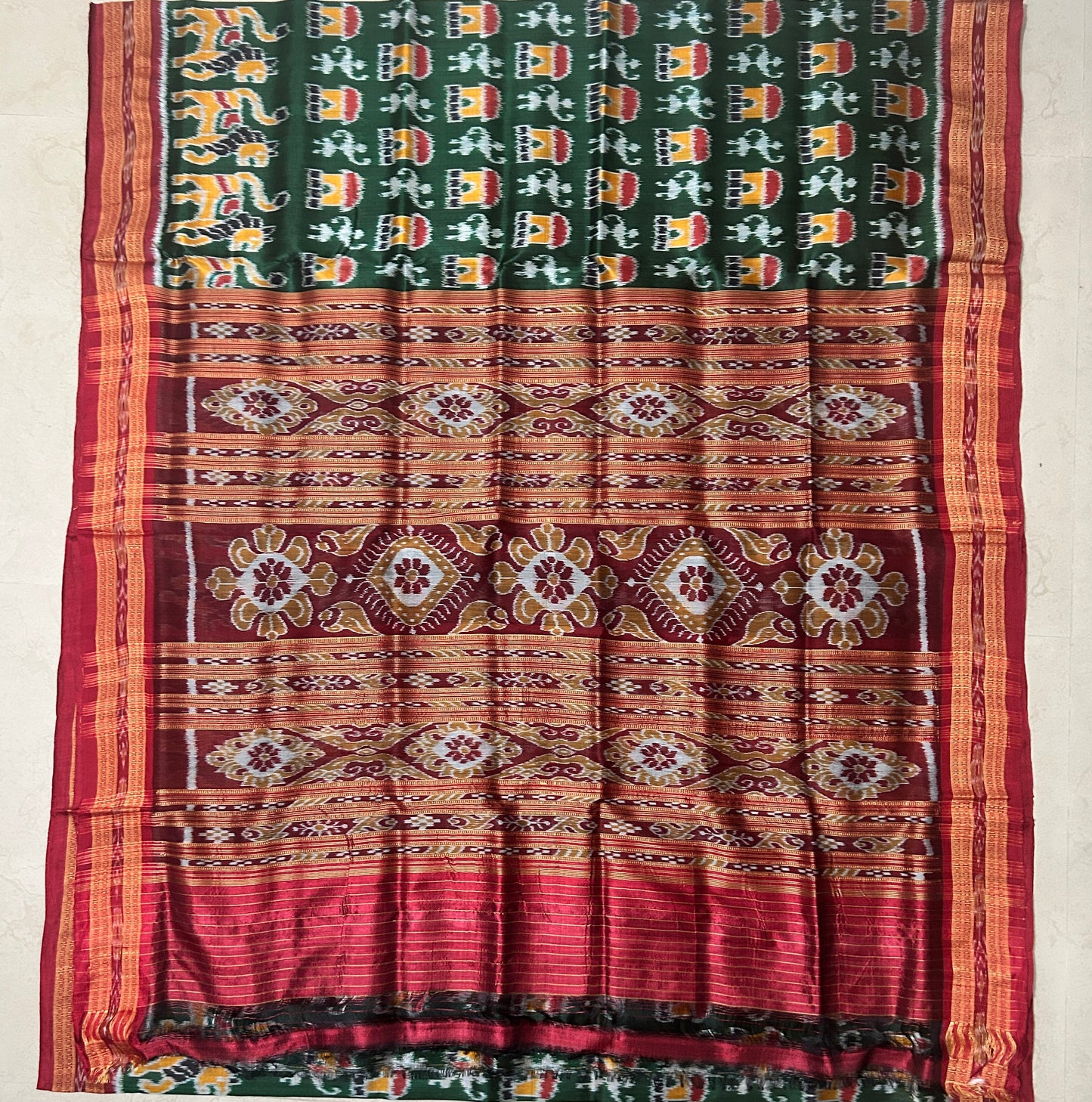 Buy Nuapatna Khandua Silk Saree | Odisha Handloom Pure bandha Design Pata Sari