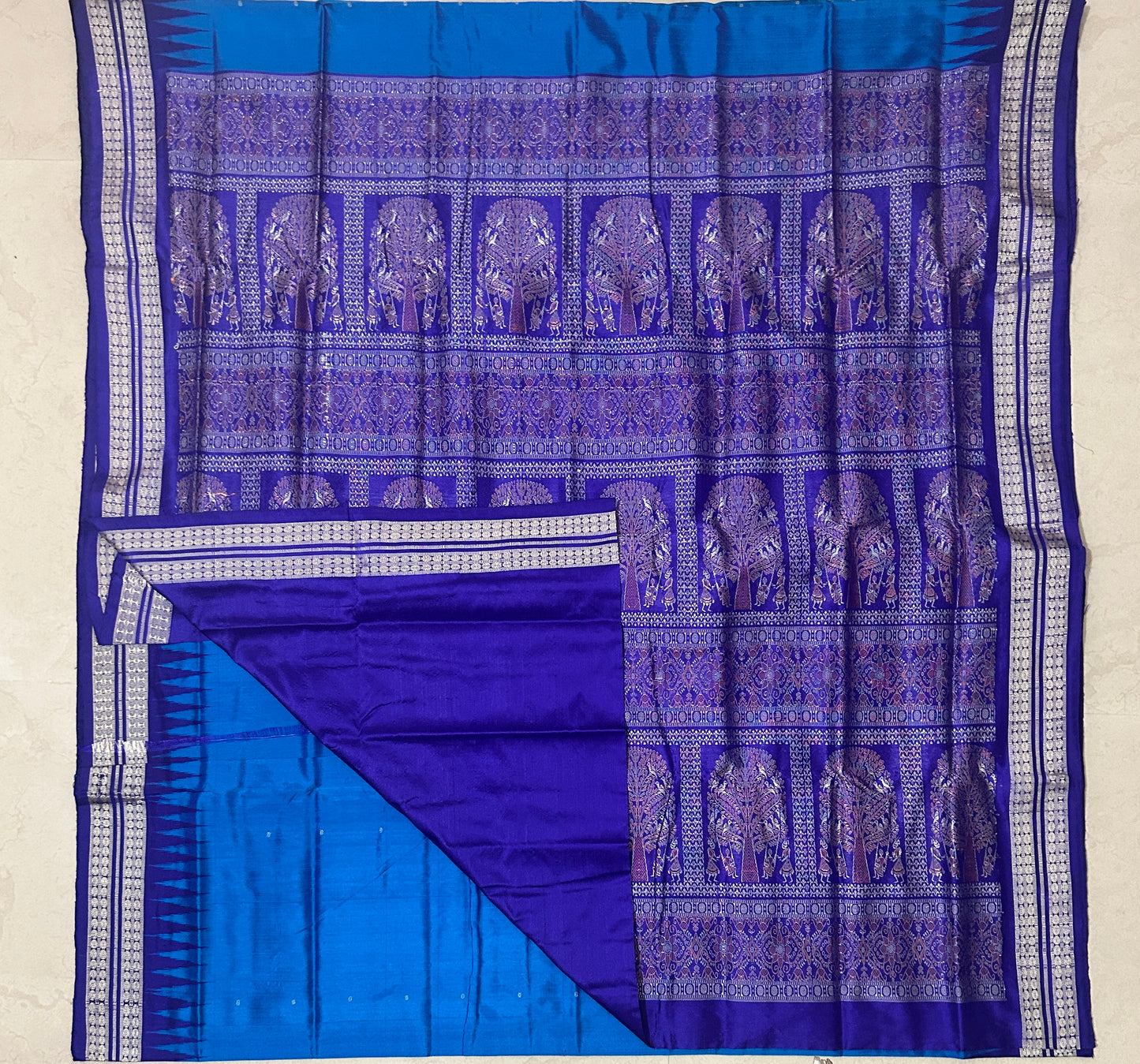 Odisha Handloom Sambalpuri Bomkai Silk Saree with Blouse Piece For Wedding