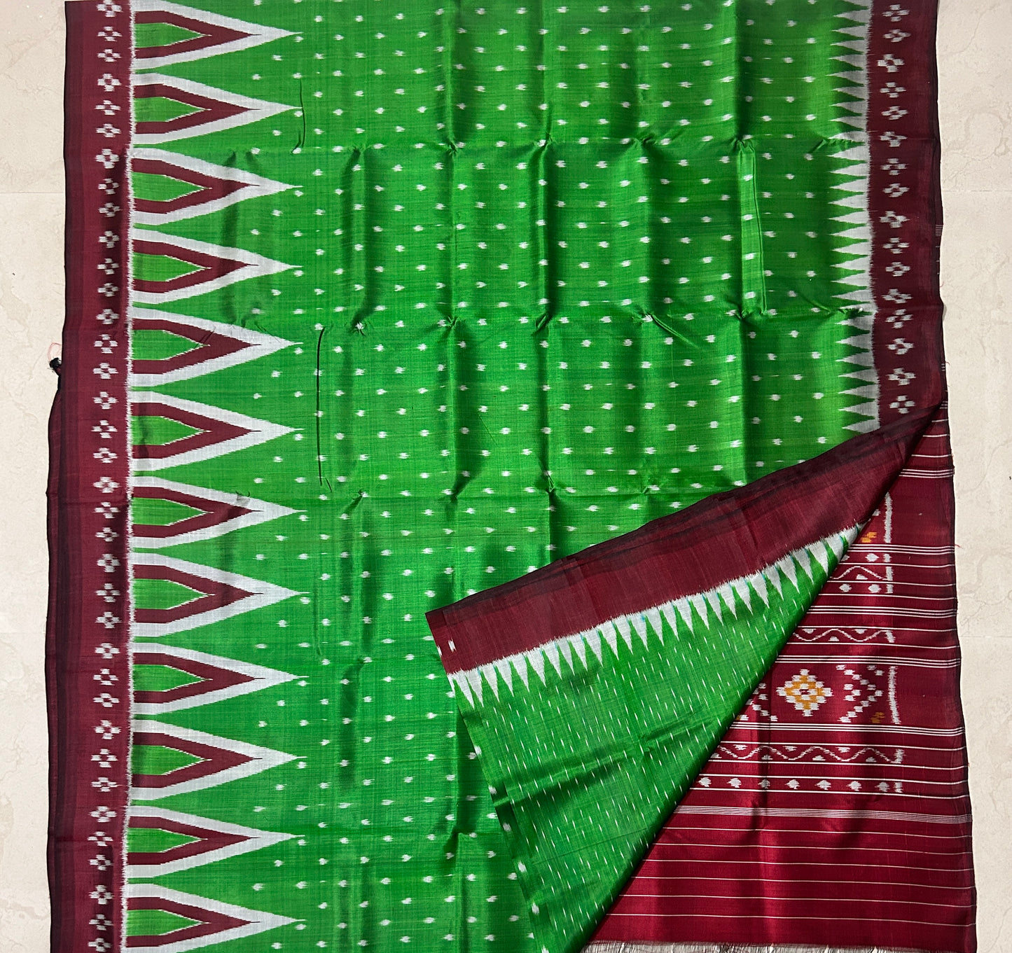 Odisha Handloom Ikat Silk Nuapatna Katki women's saree for Puja and wedding