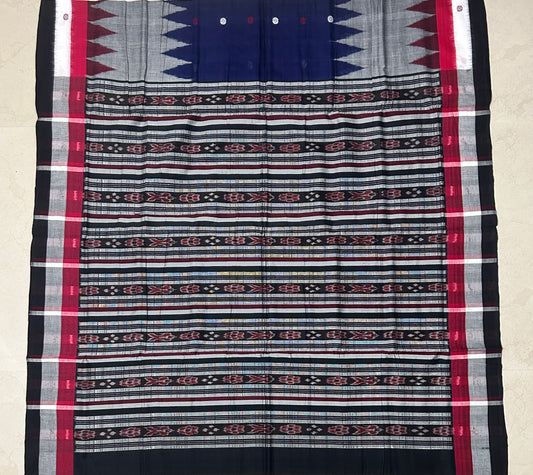 Pure Cotton handloom Odisha Sambalpuri Saree with traditional design and patterns