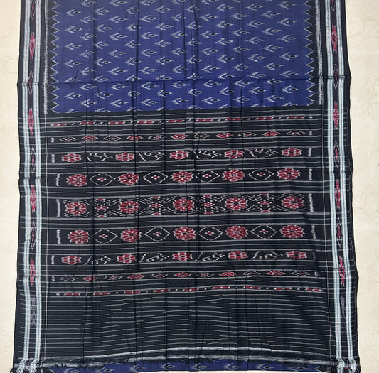 Nuapatana Ikat cotton Saree without Blouse Piece from Odisha Handloom