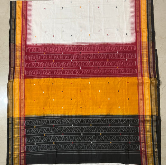 Odisha Handloom Pure cotton Nuapatna Kathifera design Ikat Saree