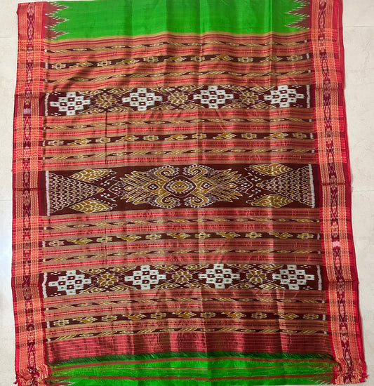 Odisha Handloom Pure Ikkat Nuapatna Bandha khandua Silk Saree