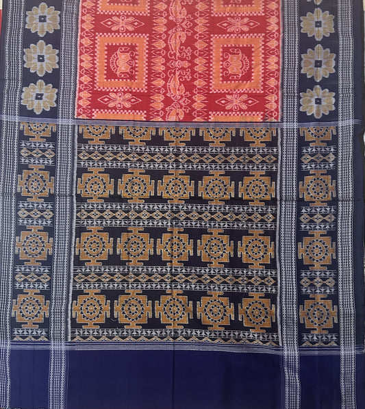 New Style Bargarh Handloom Work Odisha Handmade Bandha Sambalpuri Cotton Saree