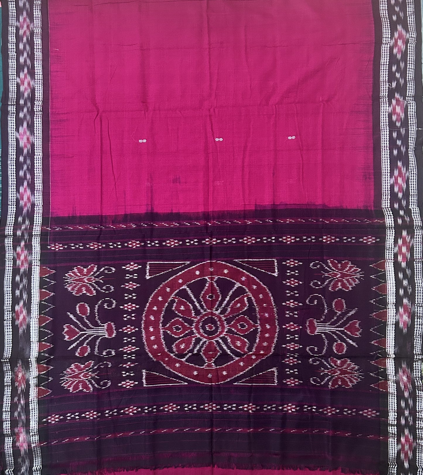 Odisha Handloom Pasapalli Border Sambalpuri Ikkat cotton saree