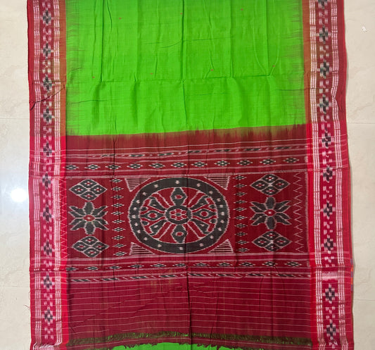 Buy Nuapatna Saree: Odisha handloom Authentic Mercerized Cotton plain Sari for Grand Mother