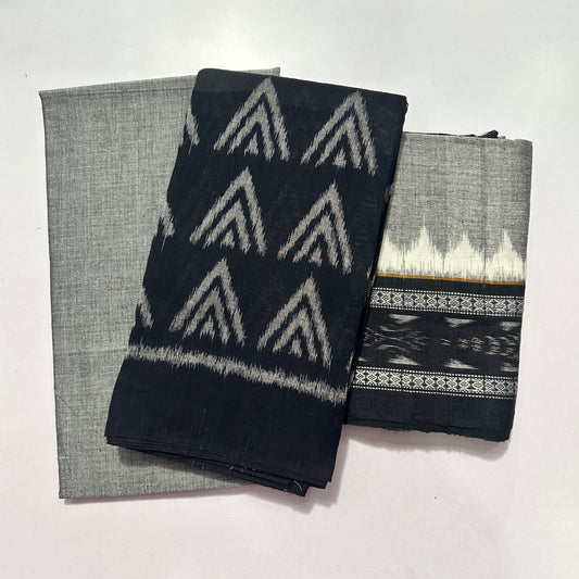 Odisha Handloom Sambalpuri Pasapalli Design handwoven ikat cotton dress set
