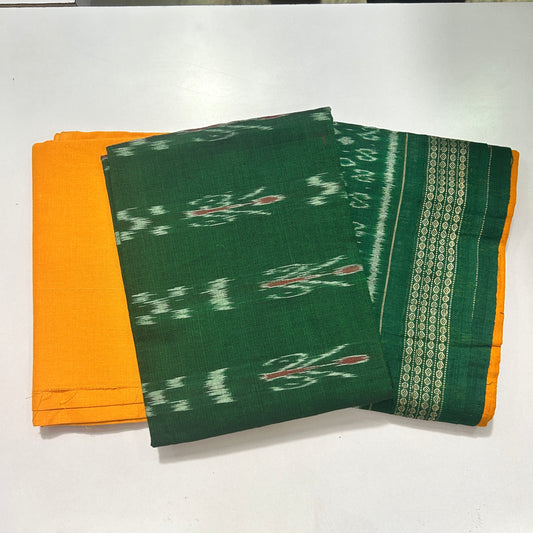 Odisha Handloom Sambalpuri Design Pure Ikat cotton unstitched dress set materials