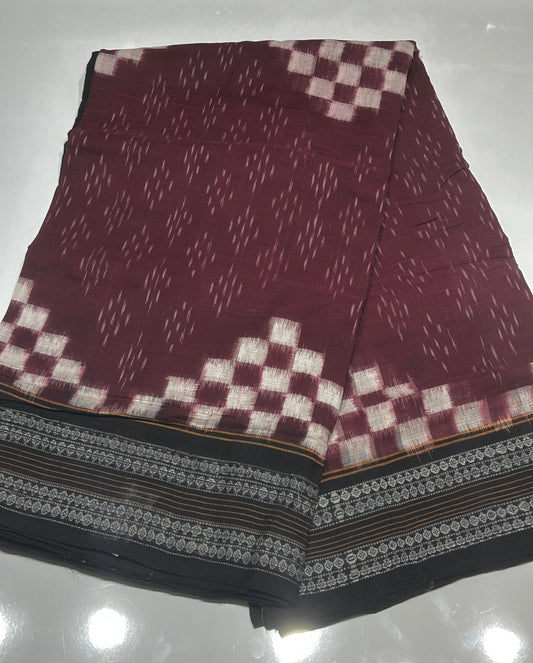 Sambalpuri Handloom Pure Cotton Pasapalli Saree from Bargarh Odisha