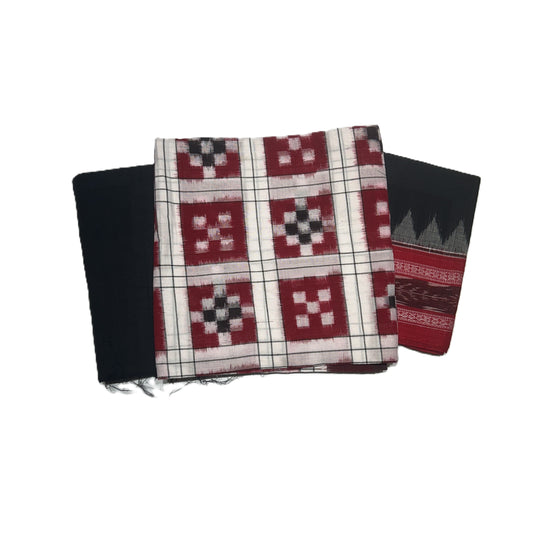Buy Nuapatna Handloom Bandha Cotton Unstitched odisha Dress Set for Casual Office Wear