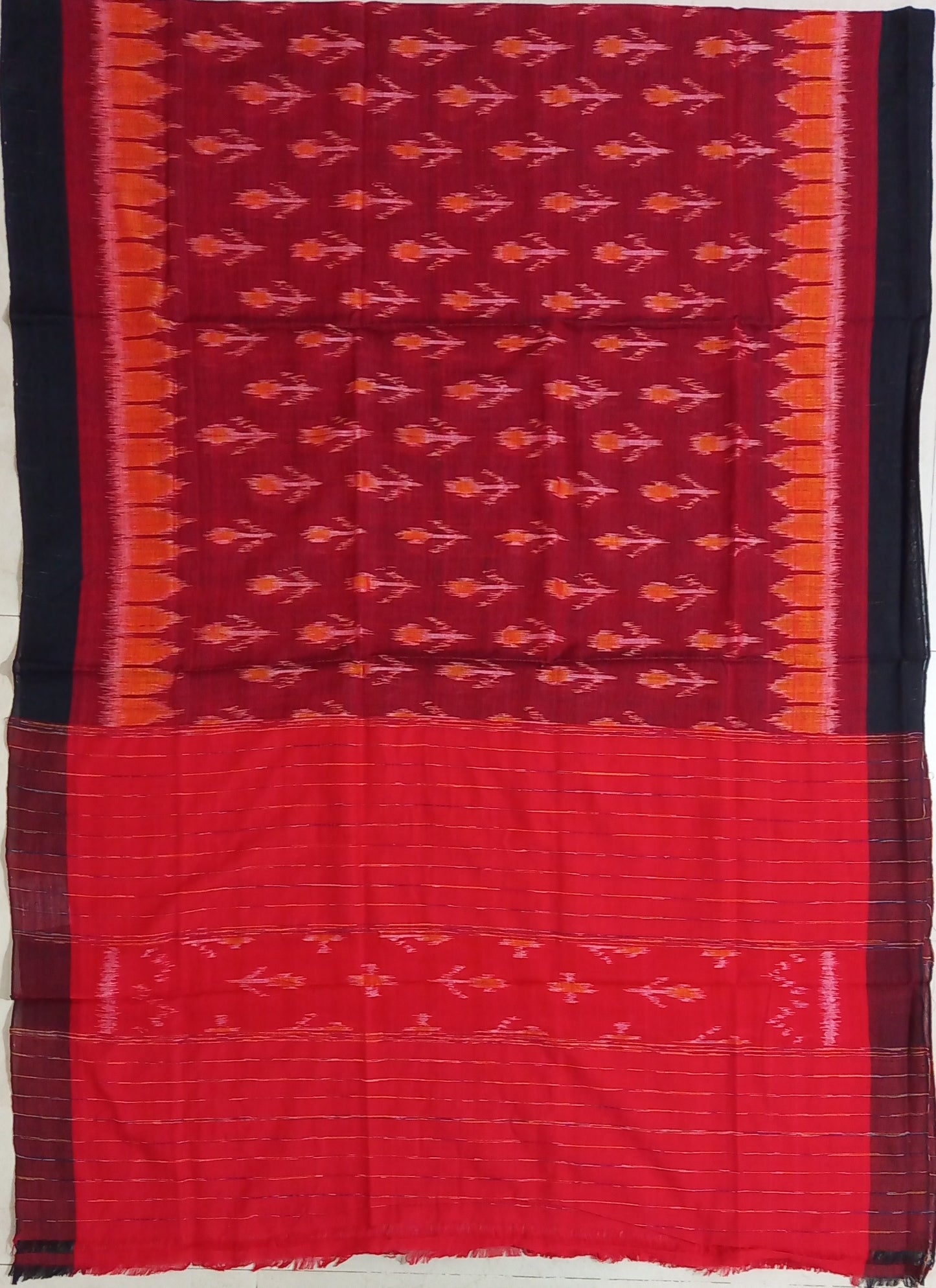 Vibrant Odisha Handloom Cotton Dupatta with sambalpuri Intricate Patterns