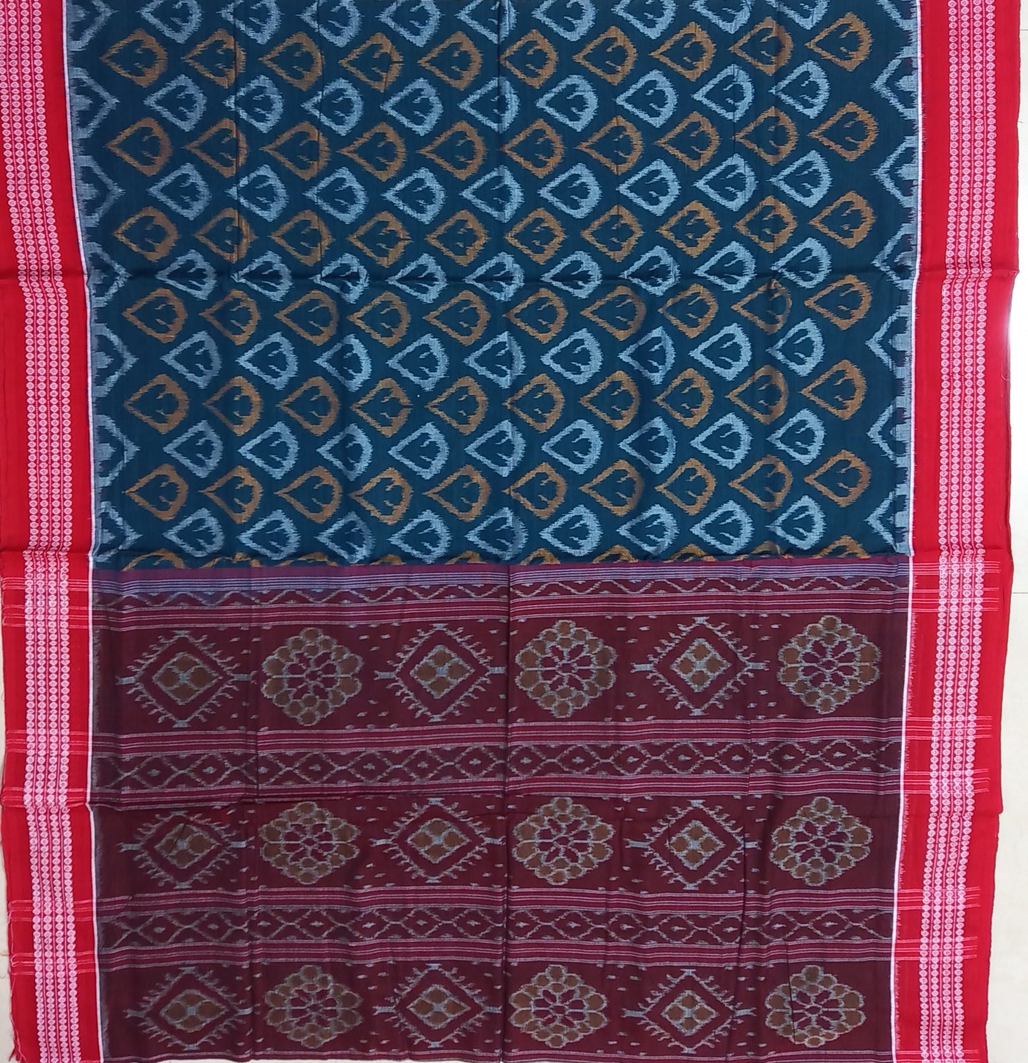 Buy Sambalpuri Ikat handloom Pure cotton multi color odisha bandha saree from Boudh