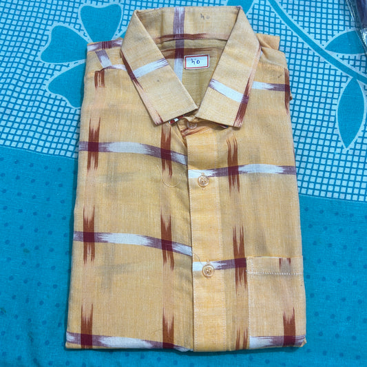 Odisha handloom Men's Shirt made on Pure Cotton Fabrics for Office and Colleges