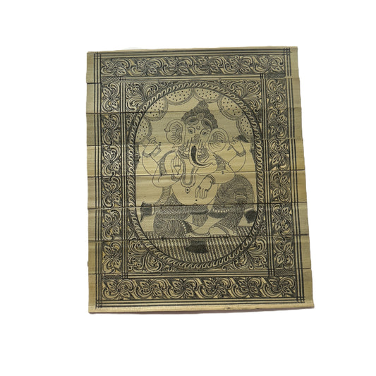 Odisha handicraft Palm Leaf Engraving Painting of Lord Ganesh from Puri
