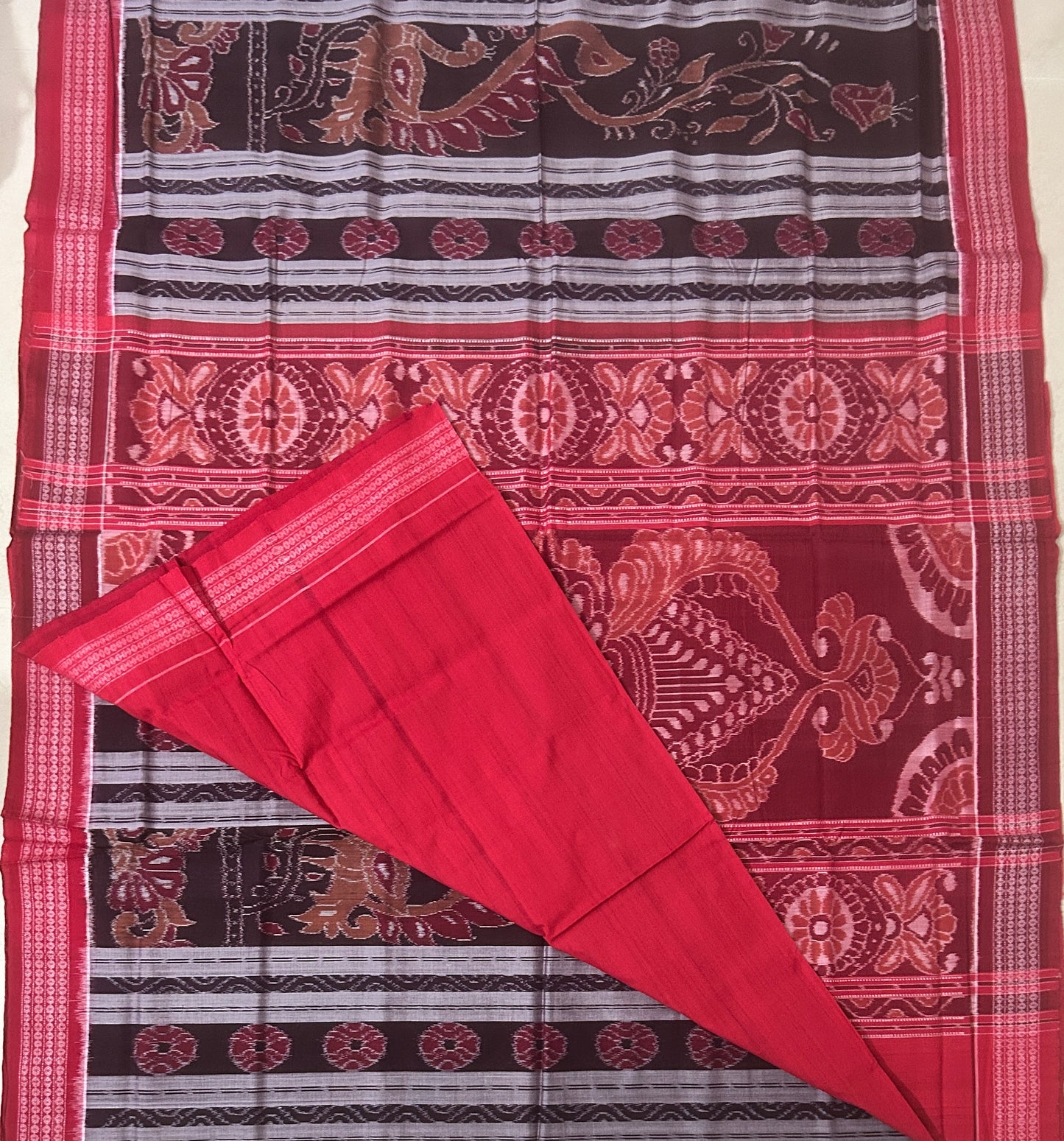 Odisha Handloom Sambalpuri sonepuri design bandha motif cotton saree