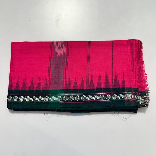 Handwoven Pure Cotton handloom Sambalpuri Odisha Gamcha towel with temple border