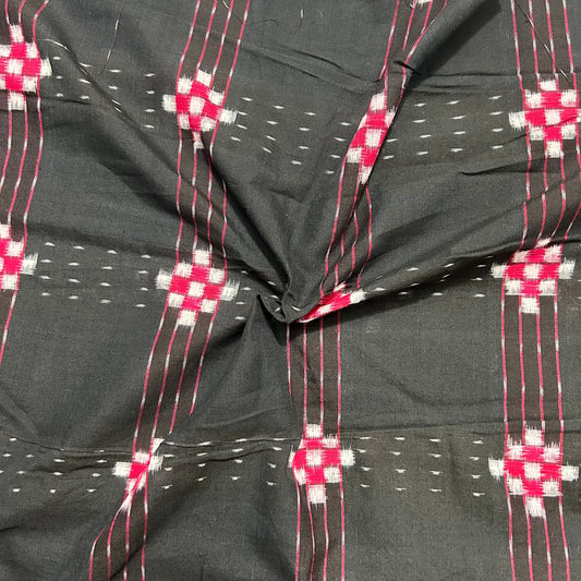 Odisha Handloom Sambalpuri Big Pasapalli Cotton Black Fabric