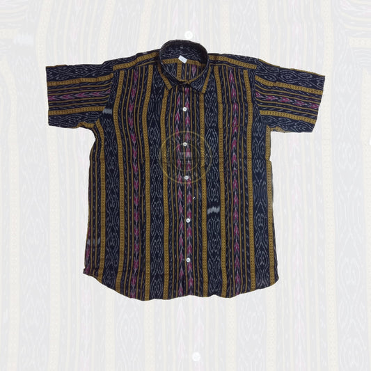 Buy this pure cotton half shirt for men, perfect for everyday casual wear and made with premium Odisha handloom fabric.