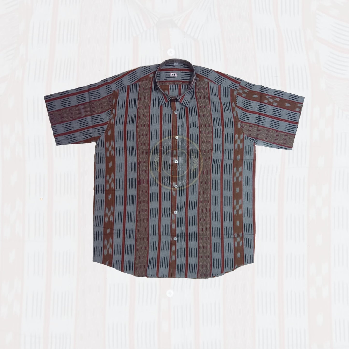 Pure cotton half shirt for men, made with best quality Odisha handloom fabric for comfort and durability.