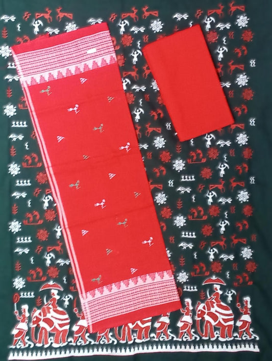 Odisha Handloom Sambalpuri Pasapalli Design handwoven ikat cotton dress set