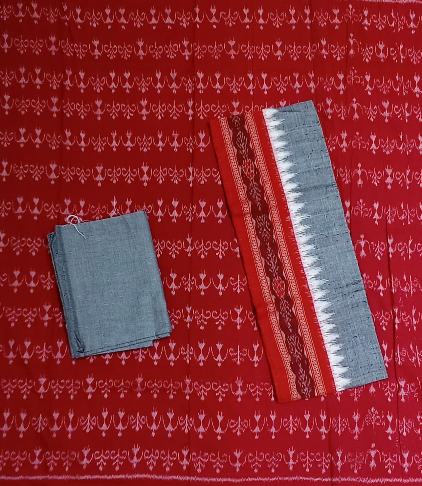 Odisha Handloom Pure Cotton Nuapatna Buti Unstitched dress set for girls