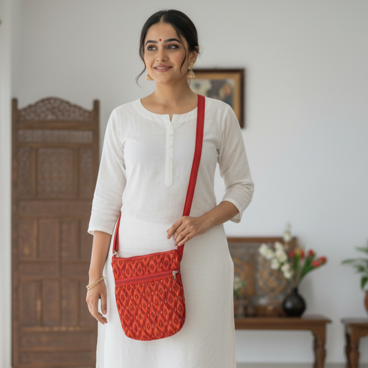 Buy Ikkat handloom Sambalpuri Bag made from pure cotton authentic fabrics