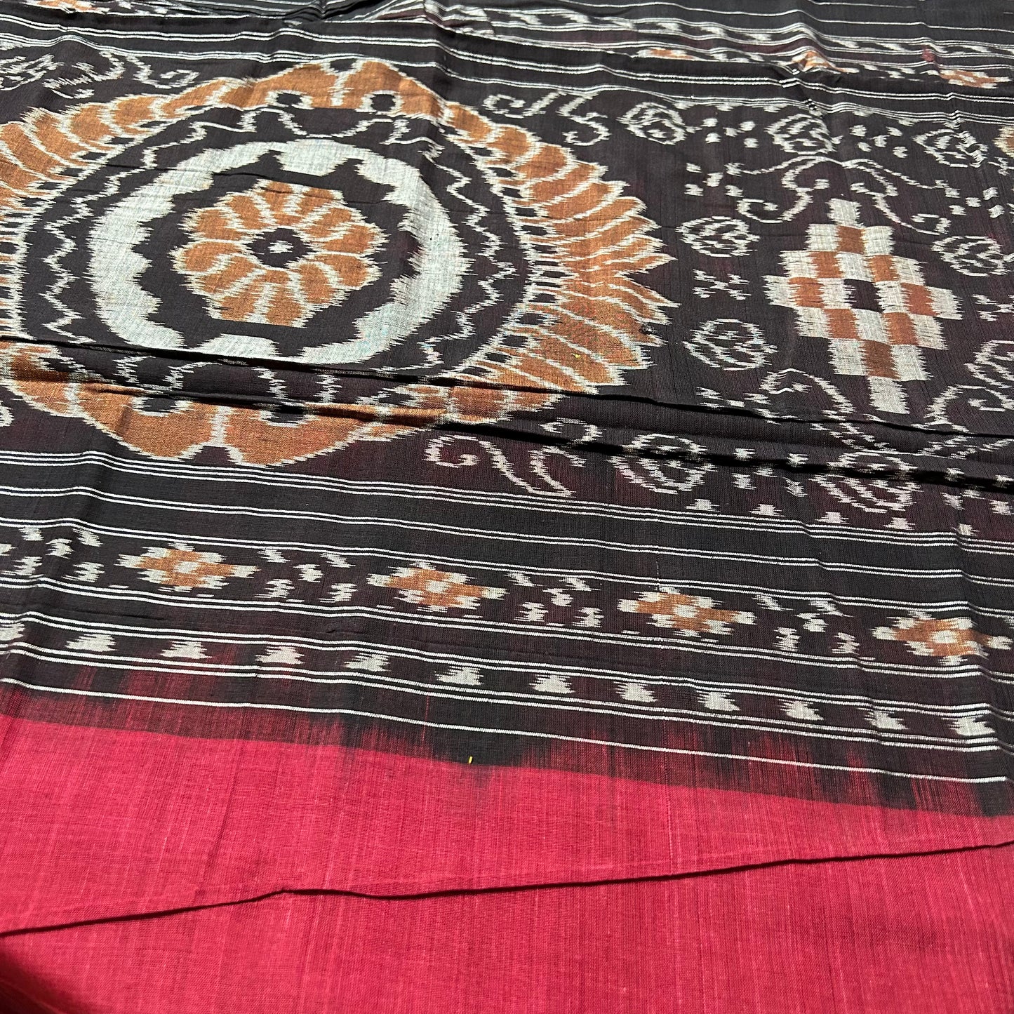 Odisha Handloom Pure Cotton Maniabandha Plain Body Pasapalli Border Saree