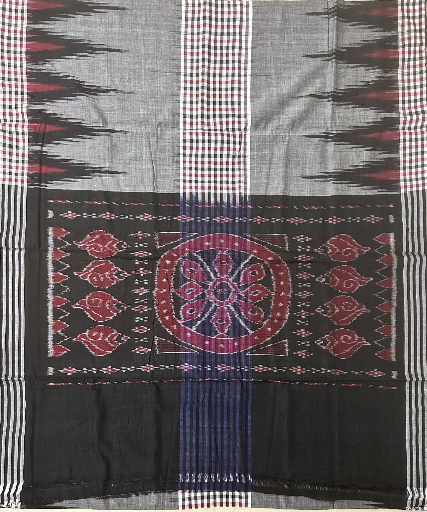 Odisha Handloom Nuapatna Cotton Check Kargil Design Saree RAS000000002