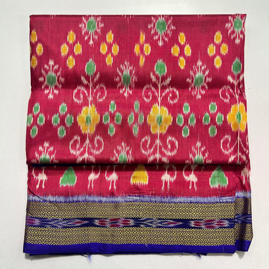 Odisha Pure Silk Nuapatna Khandua new Flower alpana design ikat Pata handloom Saree