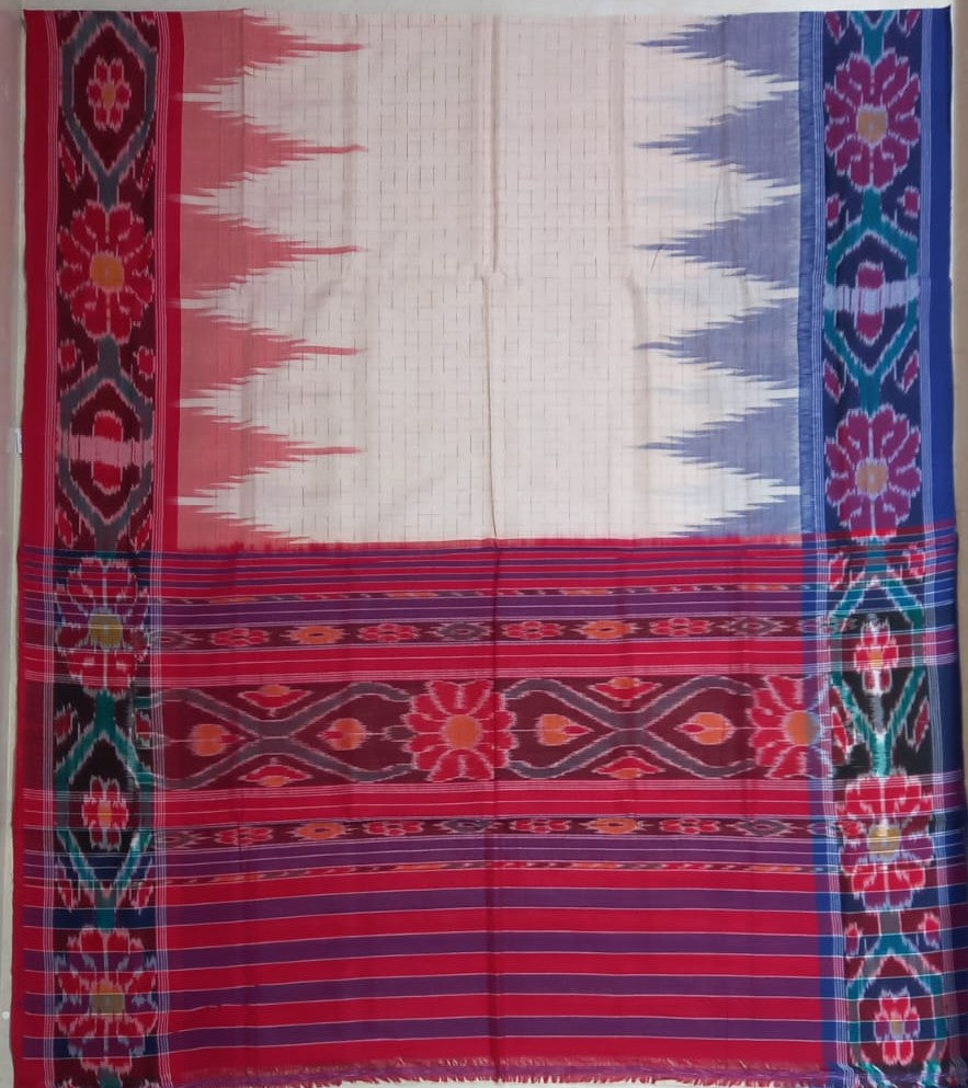 Odisha Handloom Nuapatna Cotton handwoven dui pania everyday wear saree