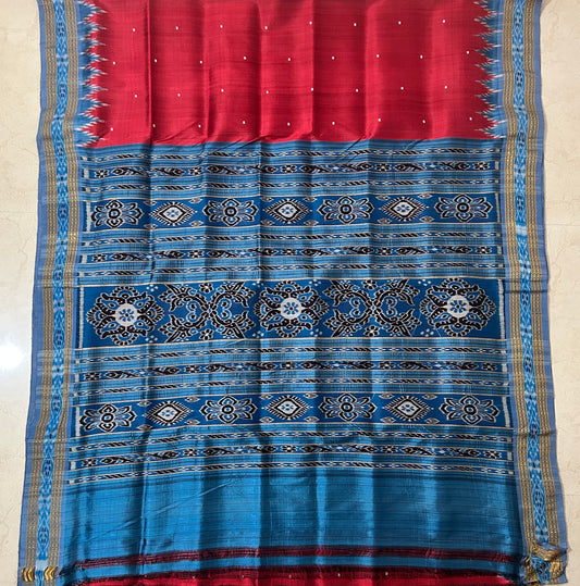 Khandua Pata Sari : Odisha handloom Pure Silk Nuapatna Ikat Saree for Women