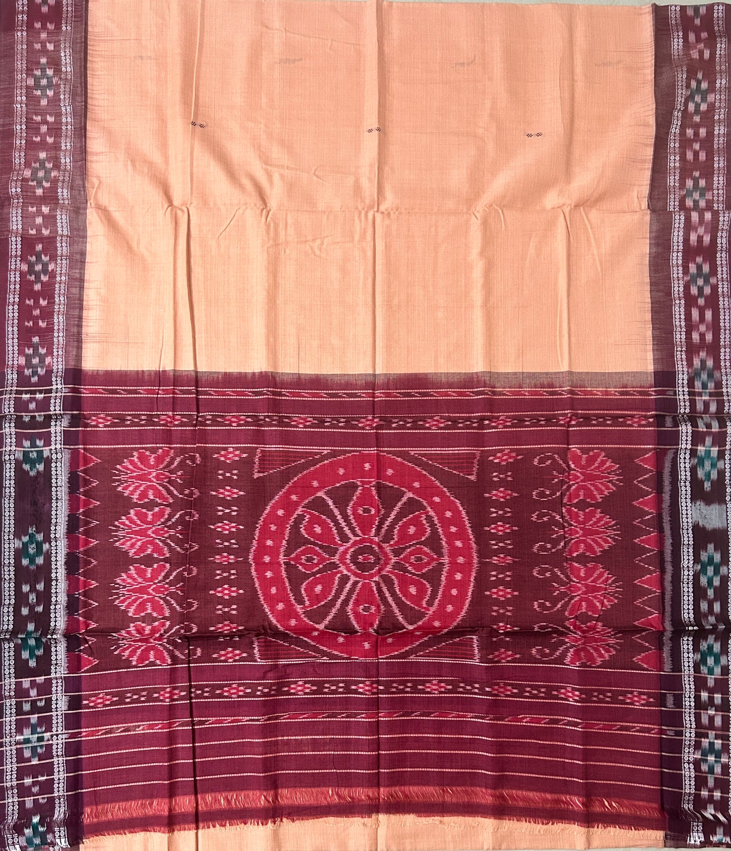 Odisha Manianadha Pasapalli Border Ikat handloom plain Cotton Handloom Saree