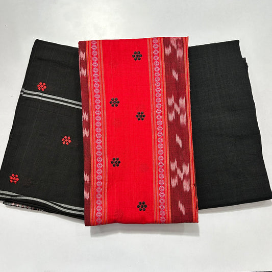 Odisha Handloom cotton Maniabandha Unstitched Dress Set with Pant and dupatta