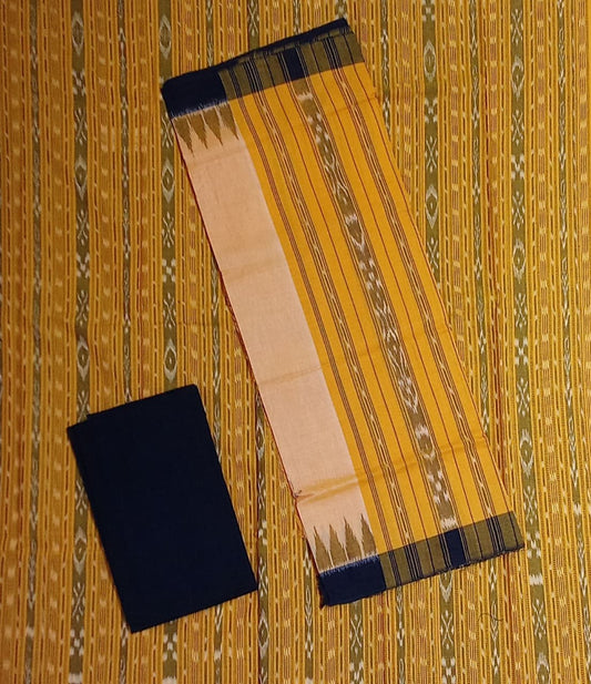 Odisha Handloom Red with Black Sambalpuri Unstitched Dress Material Set