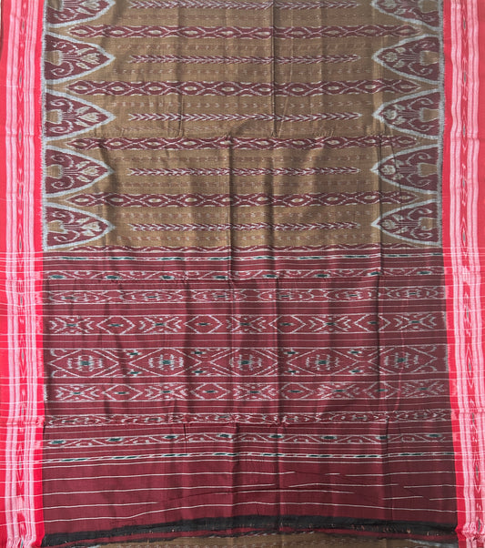 Odisha ikat pure cotton manibandha handloom weave saree for puja