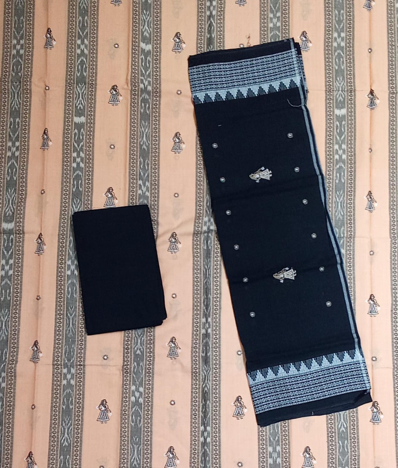 Odisha Handloom Ikat cotton dress set | Unstitched EmbroideryDesign