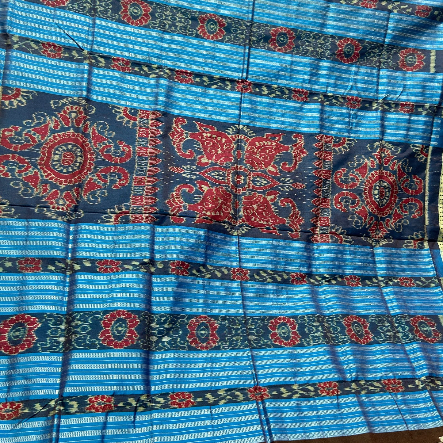 Odisha handloom Sambalpuri ikat design bandha work pure silk saree for Party