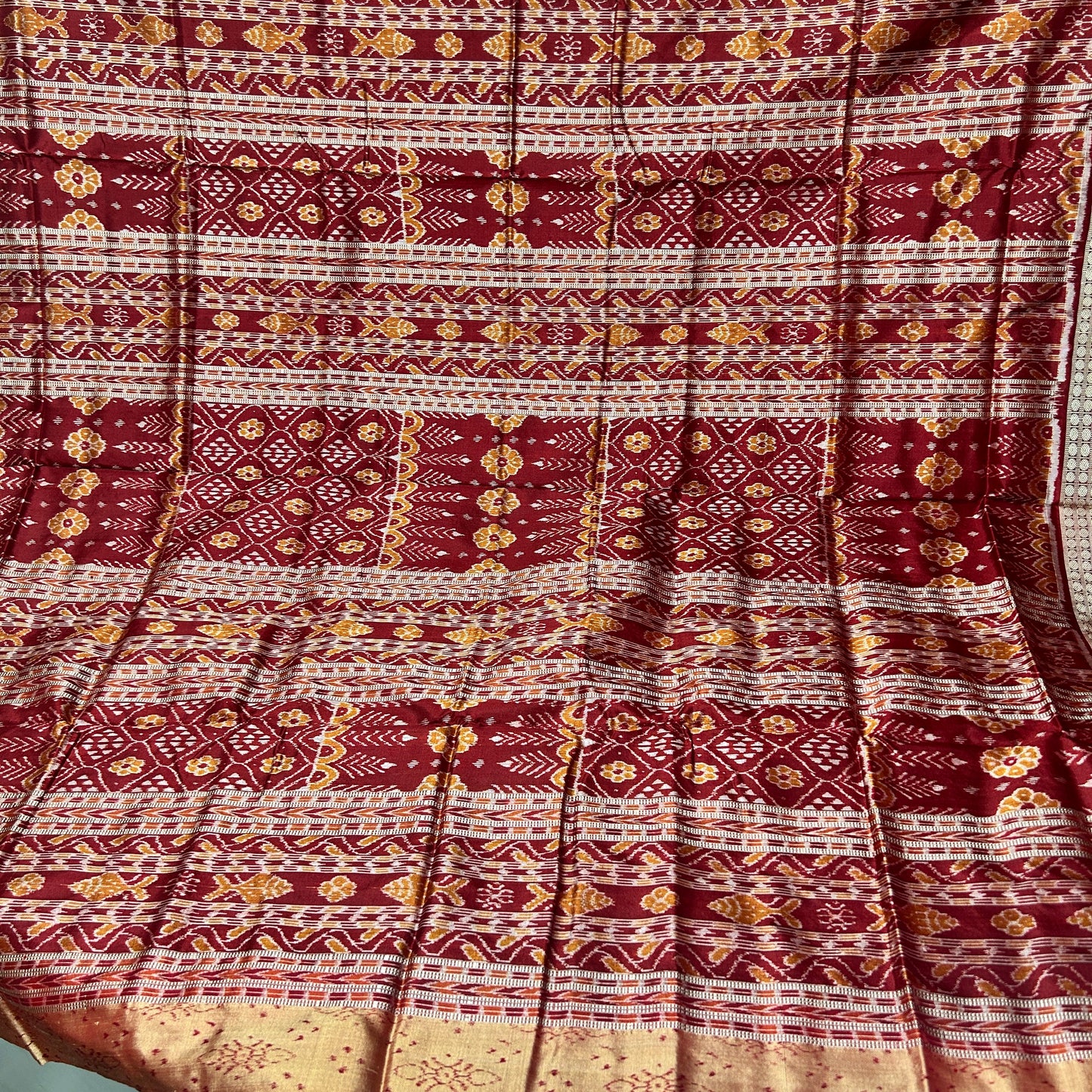 Odisha handloom Sambalpuri bandha work sonepuri silk saree for wedding gift